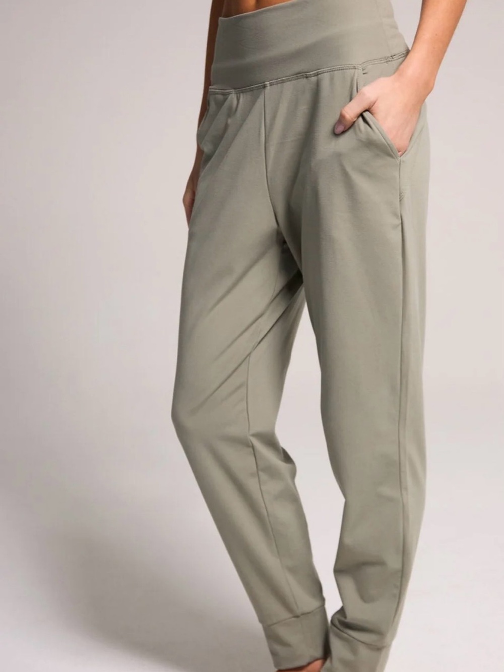 Rewash Active Knit Jogger Sz Large Army/Olive GREEN side pockets wide waistband